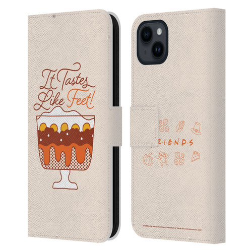 Friends TV Show Key Art Tastes Like Feet Leather Book Wallet Case Cover For Apple iPhone 15 Plus