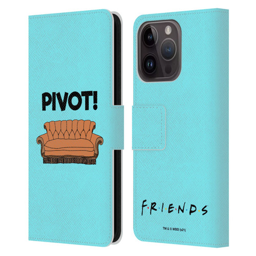 Friends TV Show Quotes Pivot Leather Book Wallet Case Cover For Apple iPhone 15 Pro