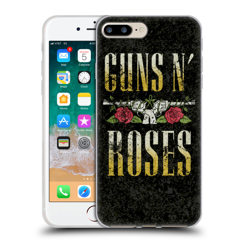 Guns N' Roses Key Art Text Logo Pistol Soft Gel Case for Apple iPhone 7 Plus / iPhone 8 Plus