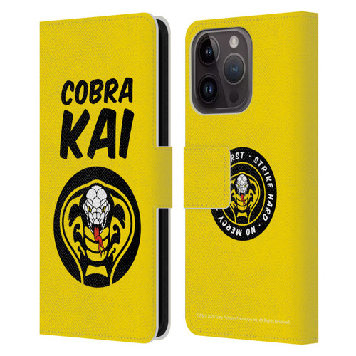 Cobra Kai Composed Art Logo 2 Leather Book Wallet Case Cover For Apple iPhone 15 Pro