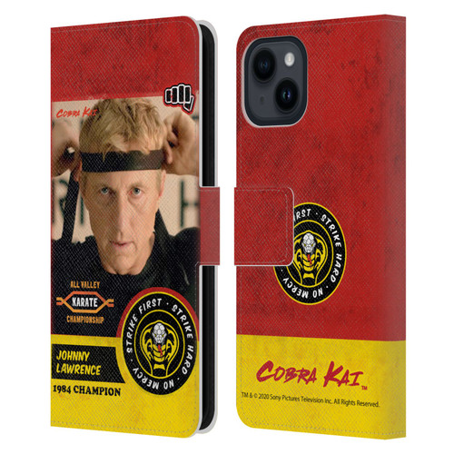 Cobra Kai Graphics 2 Johnny Lawrence Karate Leather Book Wallet Case Cover For Apple iPhone 15