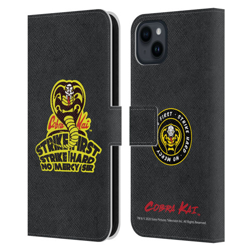 Cobra Kai Graphics 2 Strike Hard Logo Leather Book Wallet Case Cover For Apple iPhone 15 Plus