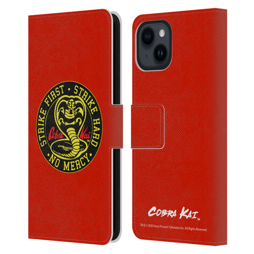 Cobra Kai Graphics Strike Logo Leather Book Wallet Case Cover For Apple iPhone 15