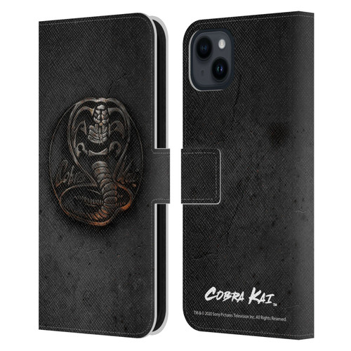 Cobra Kai Graphics Metal Logo Leather Book Wallet Case Cover For Apple iPhone 15 Plus