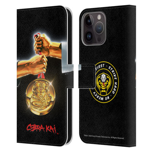 Cobra Kai Graphics Gold Medal Leather Book Wallet Case Cover For Apple iPhone 15 Pro Max