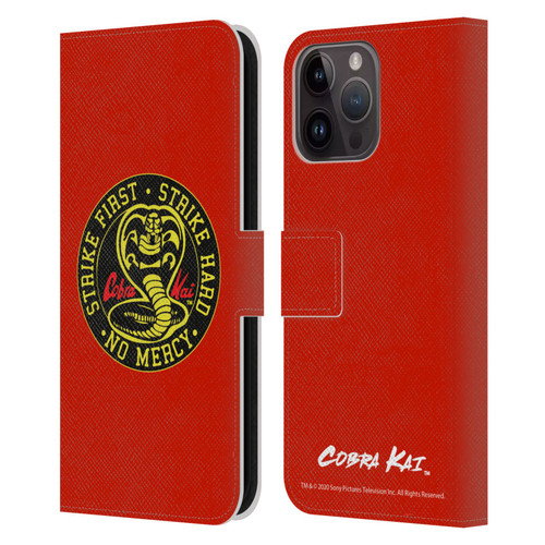 Cobra Kai Graphics Strike Logo Leather Book Wallet Case Cover For Apple iPhone 15 Pro Max