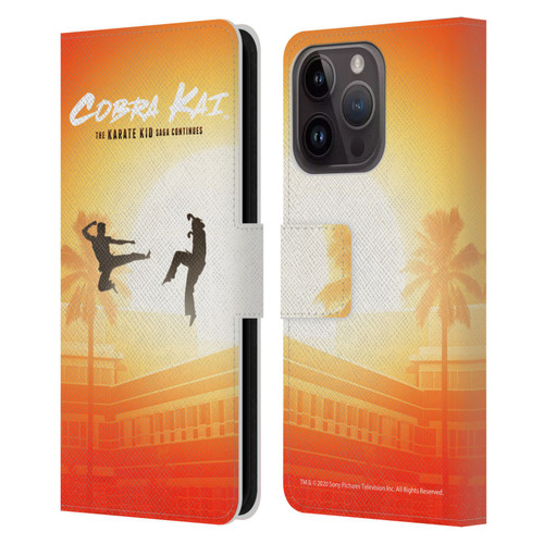 Cobra Kai Graphics Karate Kid Saga Leather Book Wallet Case Cover For Apple iPhone 15 Pro