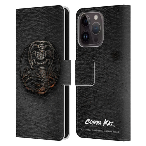 Cobra Kai Graphics Metal Logo Leather Book Wallet Case Cover For Apple iPhone 15 Pro