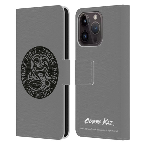 Cobra Kai Graphics Strike Logo 2 Leather Book Wallet Case Cover For Apple iPhone 15 Pro