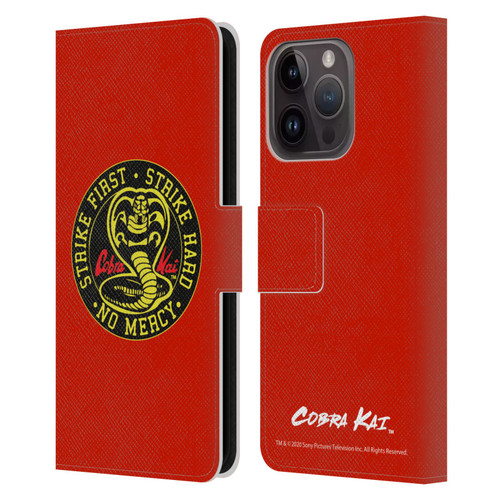 Cobra Kai Graphics Strike Logo Leather Book Wallet Case Cover For Apple iPhone 15 Pro