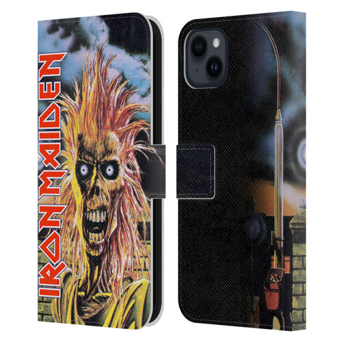 Iron Maiden Art First Leather Book Wallet Case Cover For Apple iPhone 15 Plus