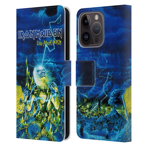 Iron Maiden Tours Live After Death Leather Book Wallet Case Cover For Apple iPhone 15 Pro