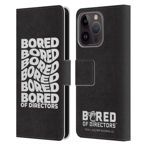 Bored of Directors Graphics Bored Leather Book Wallet Case Cover For Apple iPhone 15 Pro