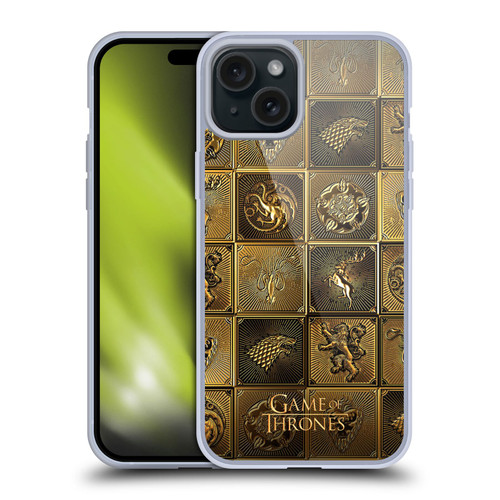 HBO Game of Thrones Golden Sigils All Houses Soft Gel Case for Apple iPhone 15 Plus