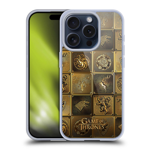 HBO Game of Thrones Golden Sigils All Houses Soft Gel Case for Apple iPhone 15 Pro
