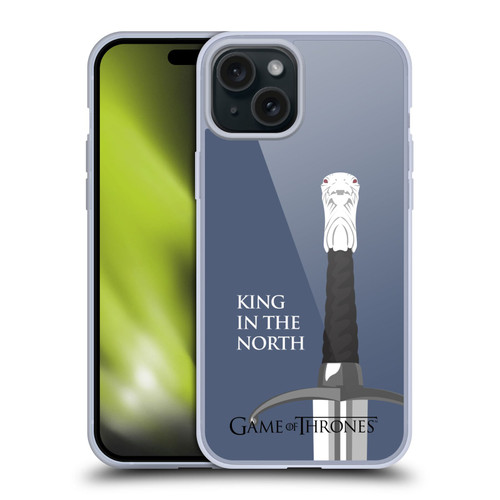 HBO Game of Thrones Graphics Longclaw King North Soft Gel Case for Apple iPhone 15 Plus