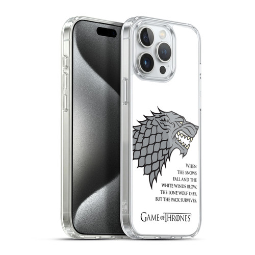 HBO Game of Thrones Graphics White Winds Soft Gel Case for Apple iPhone 15 Pro Max & MagSafe