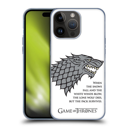 HBO Game of Thrones Graphics White Winds Soft Gel Case for Apple iPhone 15 Pro Max