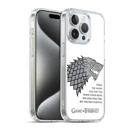HBO Game of Thrones Graphics White Winds Soft Gel Case for Apple iPhone 15 Pro & MagSafe