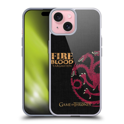 HBO Game of Thrones House Mottos Targaryen Soft Gel Case for Apple iPhone 15