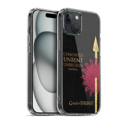 HBO Game of Thrones House Mottos Martell Soft Gel Case for Apple iPhone 15 Plus