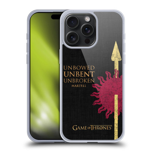 HBO Game of Thrones House Mottos Martell Soft Gel Case for Apple iPhone 15 Pro Max
