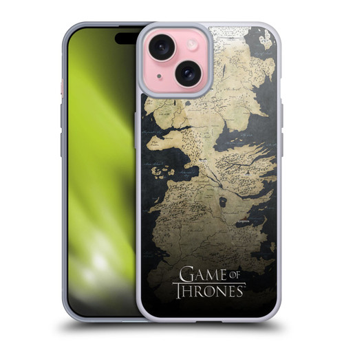 HBO Game of Thrones Key Art Westeros Map Soft Gel Case for Apple iPhone 15