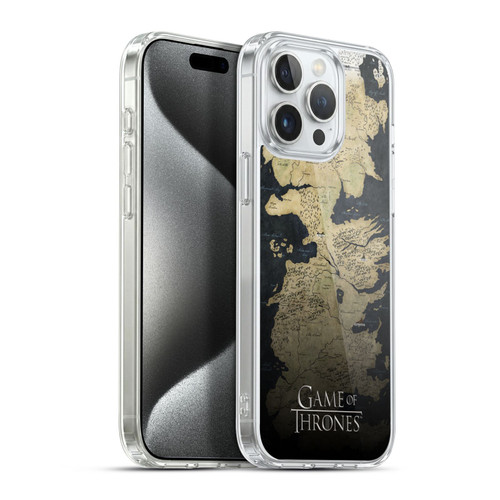 HBO Game of Thrones Key Art Westeros Map Soft Gel Case for Apple iPhone 15 Pro Max