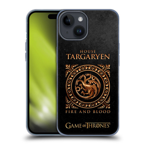 HBO Game of Thrones Metallic Sigils Targaryen Soft Gel Case for Apple iPhone 15