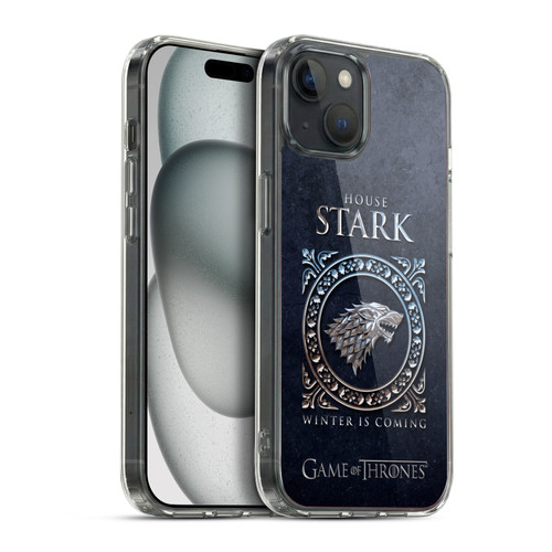 HBO Game of Thrones Metallic Sigils Stark Soft Gel Case for Apple iPhone 15 Plus & MagSafe