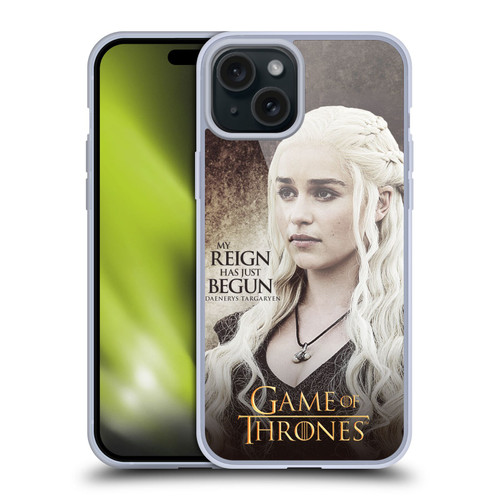 HBO Game of Thrones Character Quotes Daenerys Targaryen Soft Gel Case for Apple iPhone 15 Plus