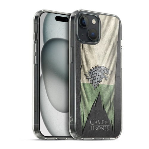 HBO Game of Thrones Sigil Flags Stark Soft Gel Case for Apple iPhone 15 & MagSafe