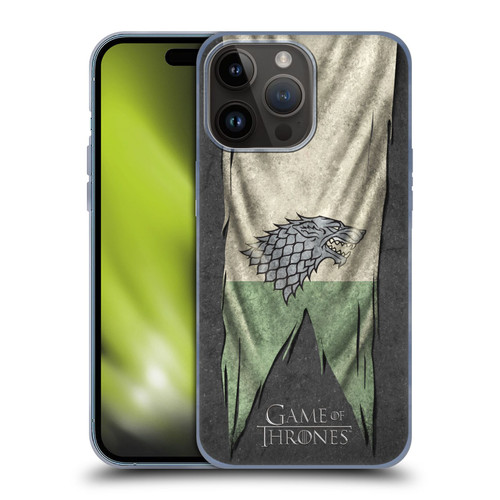 HBO Game of Thrones Sigil Flags Stark Soft Gel Case for Apple iPhone 15 Pro Max