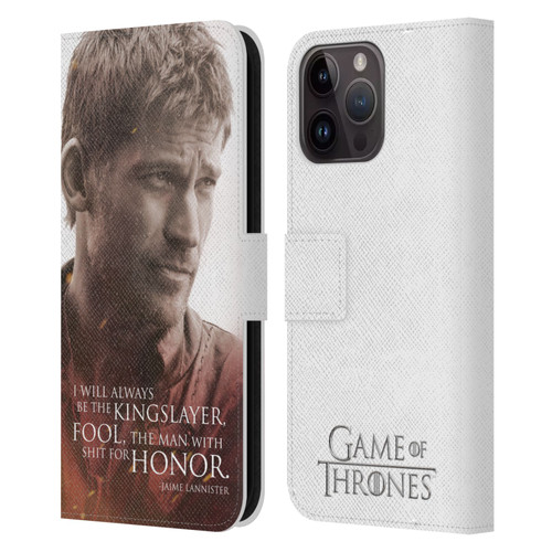 HBO Game of Thrones Character Portraits Jaime Lannister Leather Book Wallet Case Cover For Apple iPhone 15 Pro Max