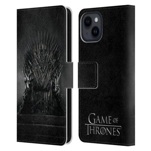 HBO Game of Thrones Key Art Iron Throne Leather Book Wallet Case Cover For Apple iPhone 15