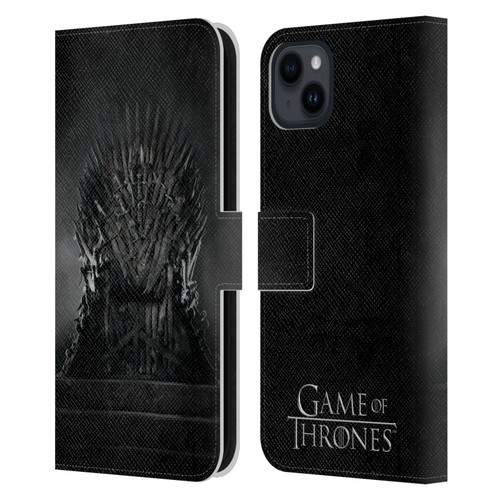 HBO Game of Thrones Key Art Iron Throne Leather Book Wallet Case Cover For Apple iPhone 15 Plus