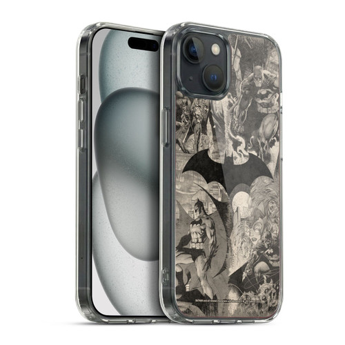 Batman DC Comics Hush Logo Collage Distressed Soft Gel Case for Apple iPhone 15 Plus & MagSafe