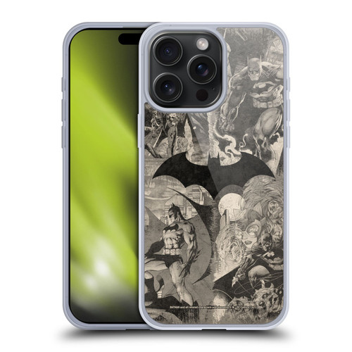 Batman DC Comics Hush Logo Collage Distressed Soft Gel Case for Apple iPhone 15 Pro Max