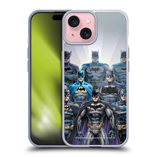 Batman DC Comics Iconic Comic Book Costumes Through The Years Soft Gel Case for Apple iPhone 15