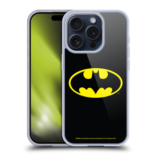 Batman DC Comics Logos Classic Soft Gel Case for Apple iPhone 15 Pro