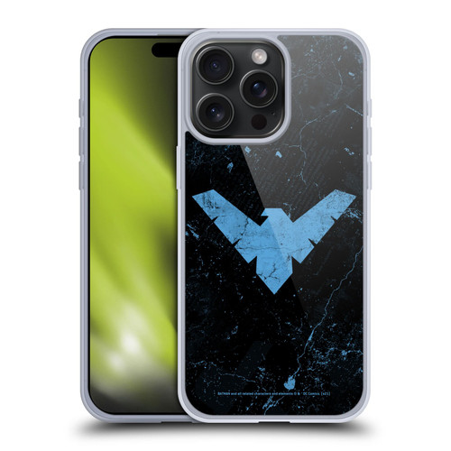 Batman DC Comics Nightwing Logo Grunge Soft Gel Case for Apple iPhone 15 Pro Max