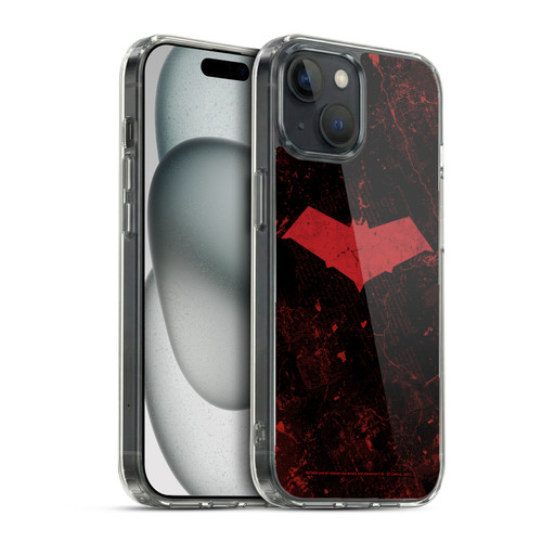 Batman DC Comics Red Hood Logo Grunge Soft Gel Case for Apple iPhone 15 & MagSafe