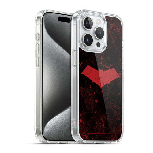 Batman DC Comics Red Hood Logo Grunge Soft Gel Case for Apple iPhone 15 Pro & MagSafe