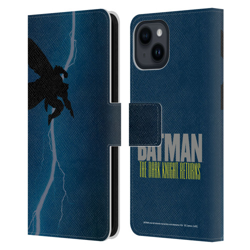 Batman DC Comics Famous Comic Book Covers The Dark Knight Returns Leather Book Wallet Case Cover For Apple iPhone 15
