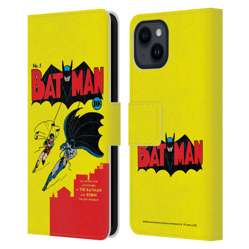 Batman DC Comics Famous Comic Book Covers Number 1 Leather Book Wallet Case Cover For Apple iPhone 15