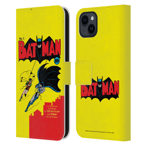 Batman DC Comics Famous Comic Book Covers Number 1 Leather Book Wallet Case Cover For Apple iPhone 15 Plus