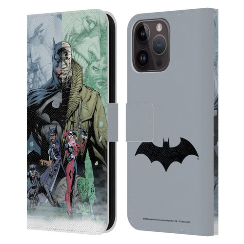 Batman DC Comics Famous Comic Book Covers Hush Leather Book Wallet Case Cover For Apple iPhone 15 Pro Max