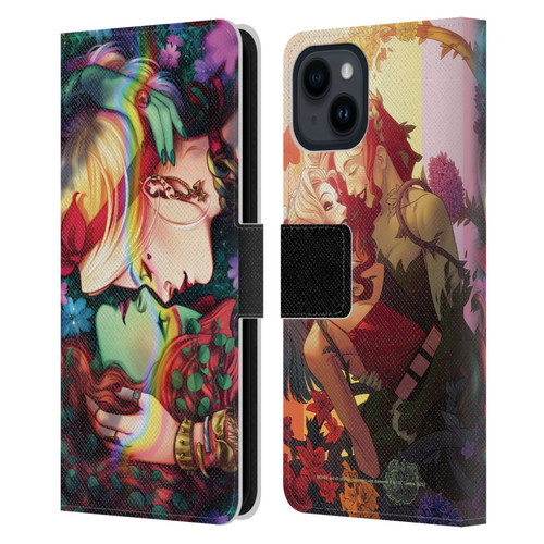 Batman DC Comics Gotham City Sirens Poison Ivy & Harley Quinn Leather Book Wallet Case Cover For Apple iPhone 15