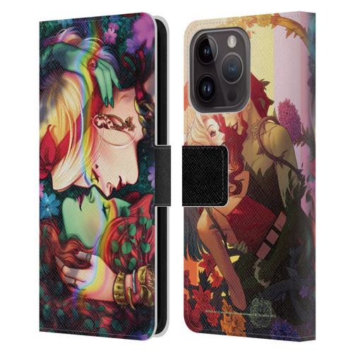 Batman DC Comics Gotham City Sirens Poison Ivy & Harley Quinn Leather Book Wallet Case Cover For Apple iPhone 15 Pro