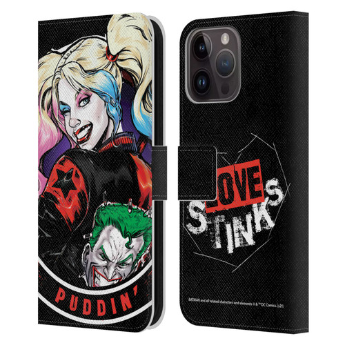 Batman DC Comics Harley Quinn Graphics Puddin Leather Book Wallet Case Cover For Apple iPhone 15 Pro Max